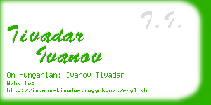 tivadar ivanov business card